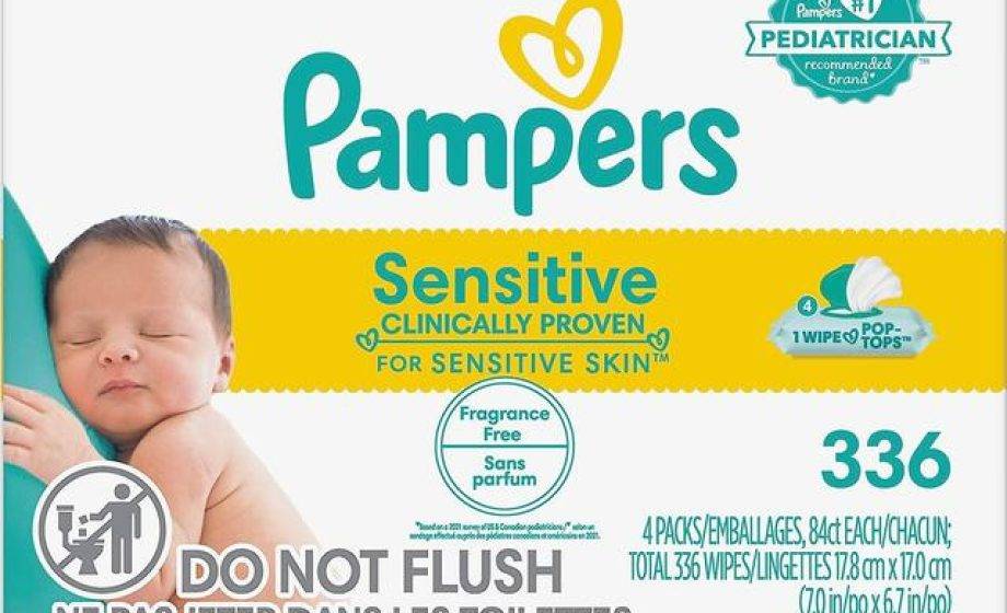 Pampers Sensitive Perfume Free Baby Wipes 4x84pcs